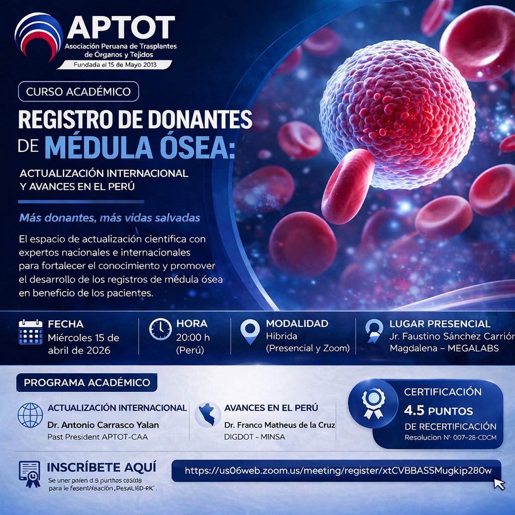 registro de donantes de médula Ósea actualización internacional y avances en el perú